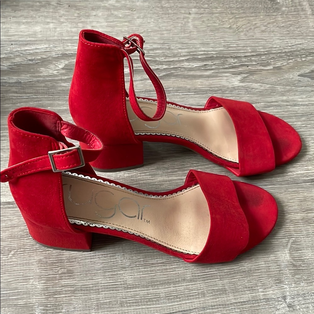 Sugar Women's Red Ankle Strap Sandals